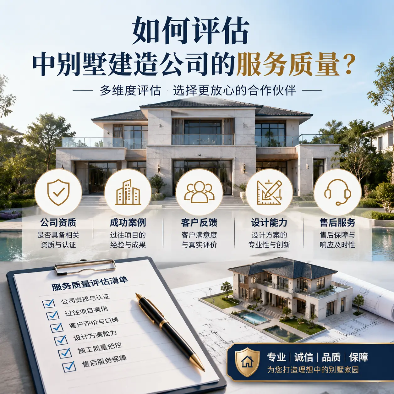 如何评估 红花岗 中别墅建造公司的服务质量？