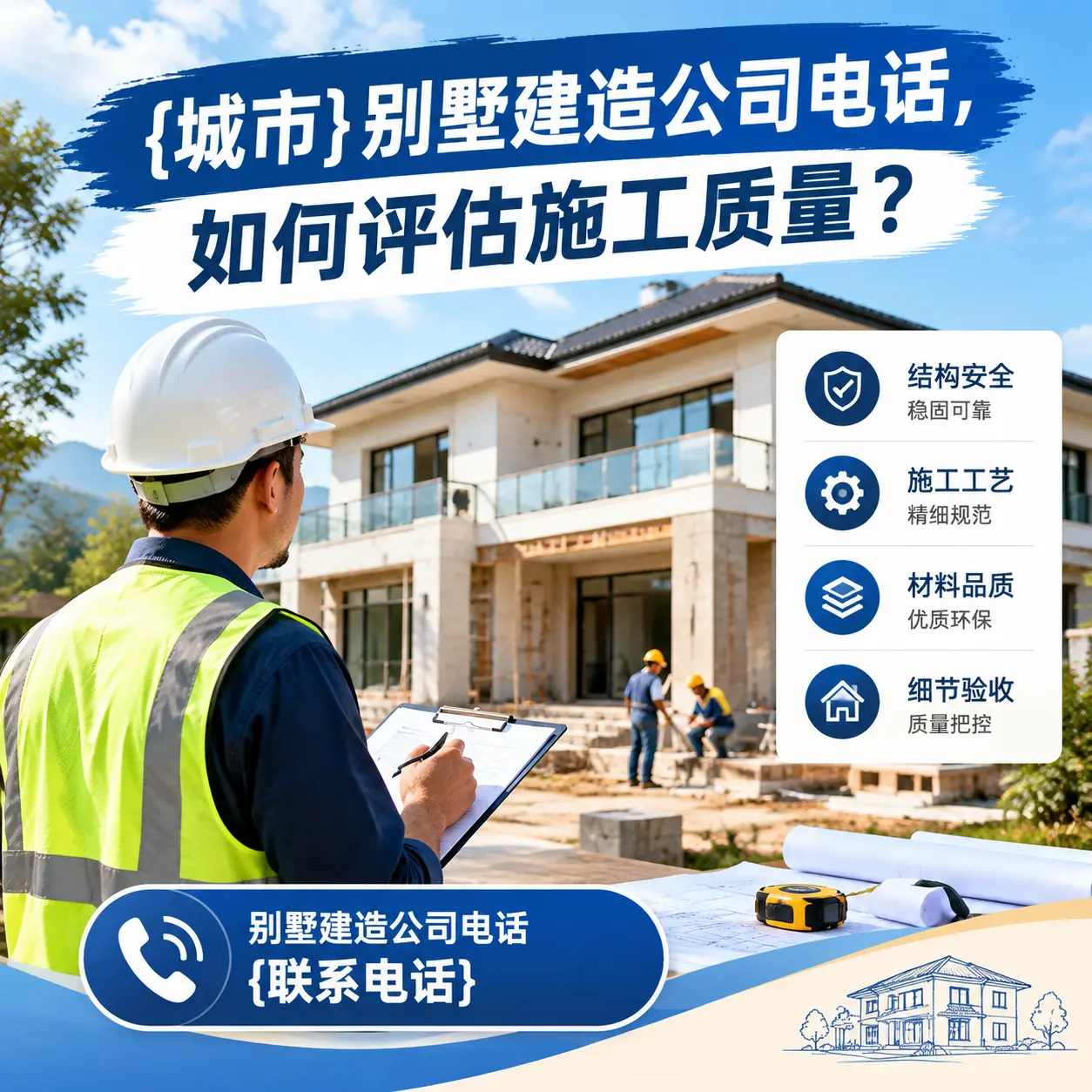 红花岗别墅建造公司电话，如何评估施工质量？