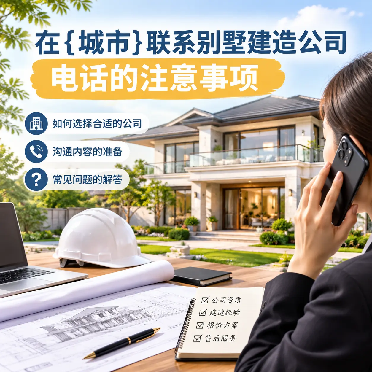 在红花岗联系别墅建造公司电话的注意事项